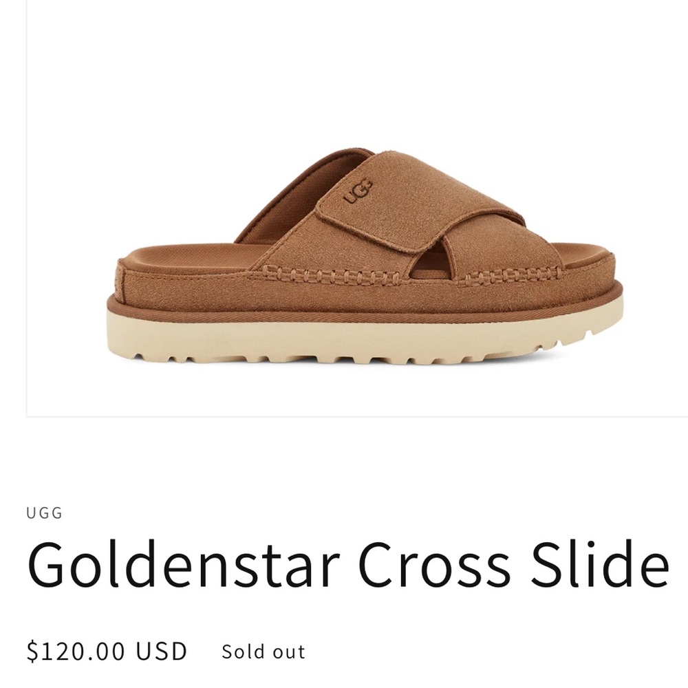 UGG Goldenstar Cross Slide Brown